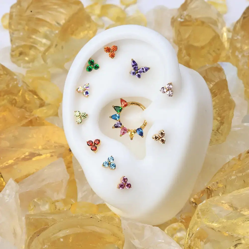 Daleyza Rainbow Pear-Cut Gemstone Clicker