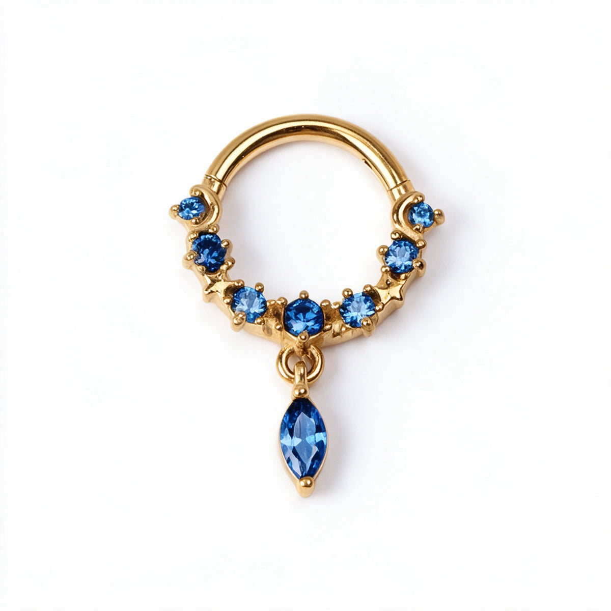 Millie Blue Sapphire Dangling Marquise Clicker