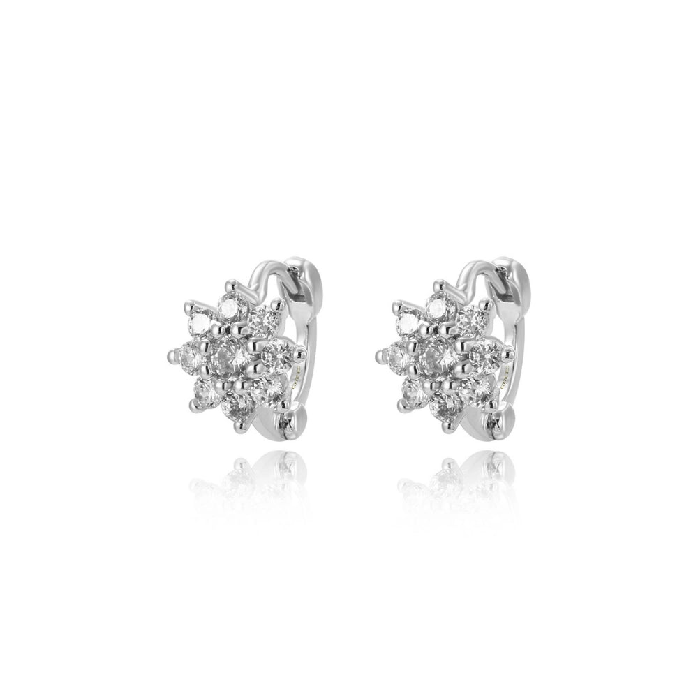 Lysander Dainty Sunflower Huggies - Diamond