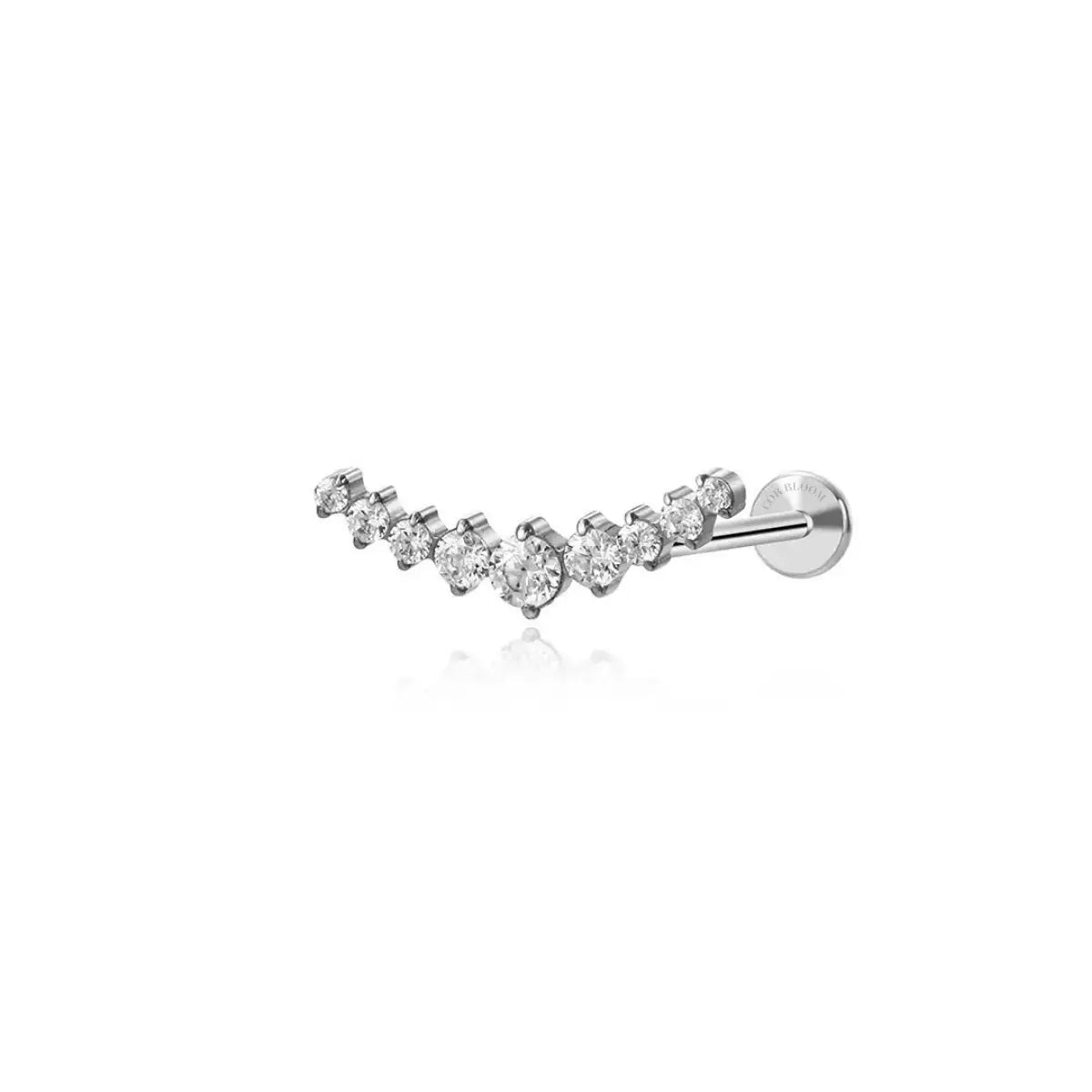 Titanium Nine Stone Climbing Curve Stud