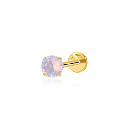 Titanium Pink Moonstone Flat Back Stud