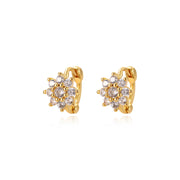 Lysander Dainty Sunflower Huggies - Diamond