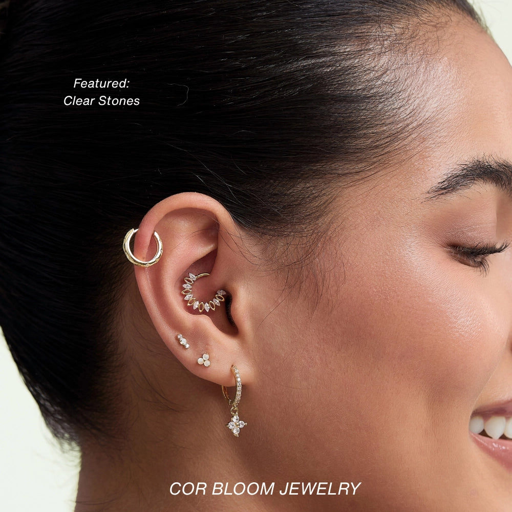 Avra Tanzanite Four-Leaf Clover Pave Hoops