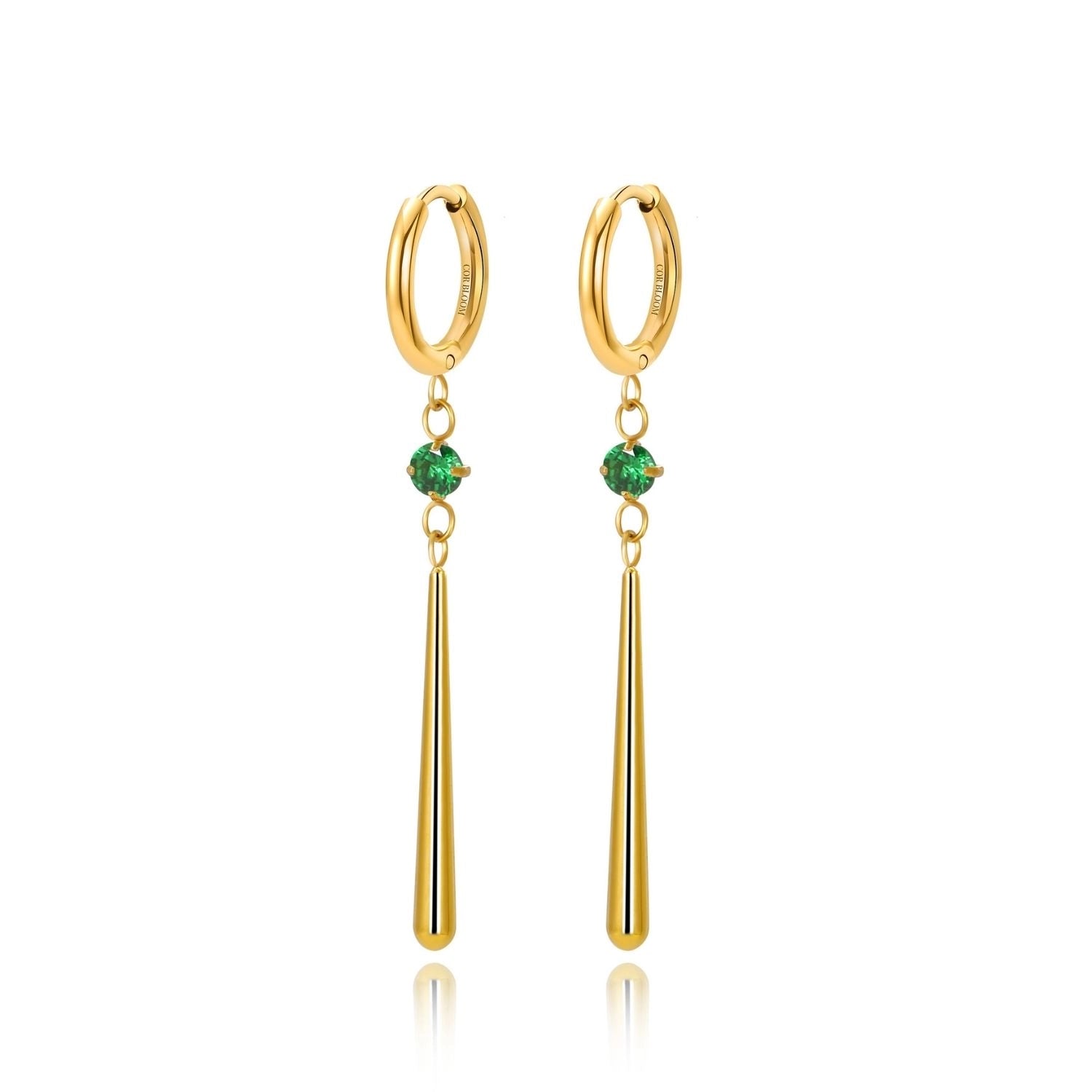 Titanium Zoro Hoop (20G) - Green Emerald