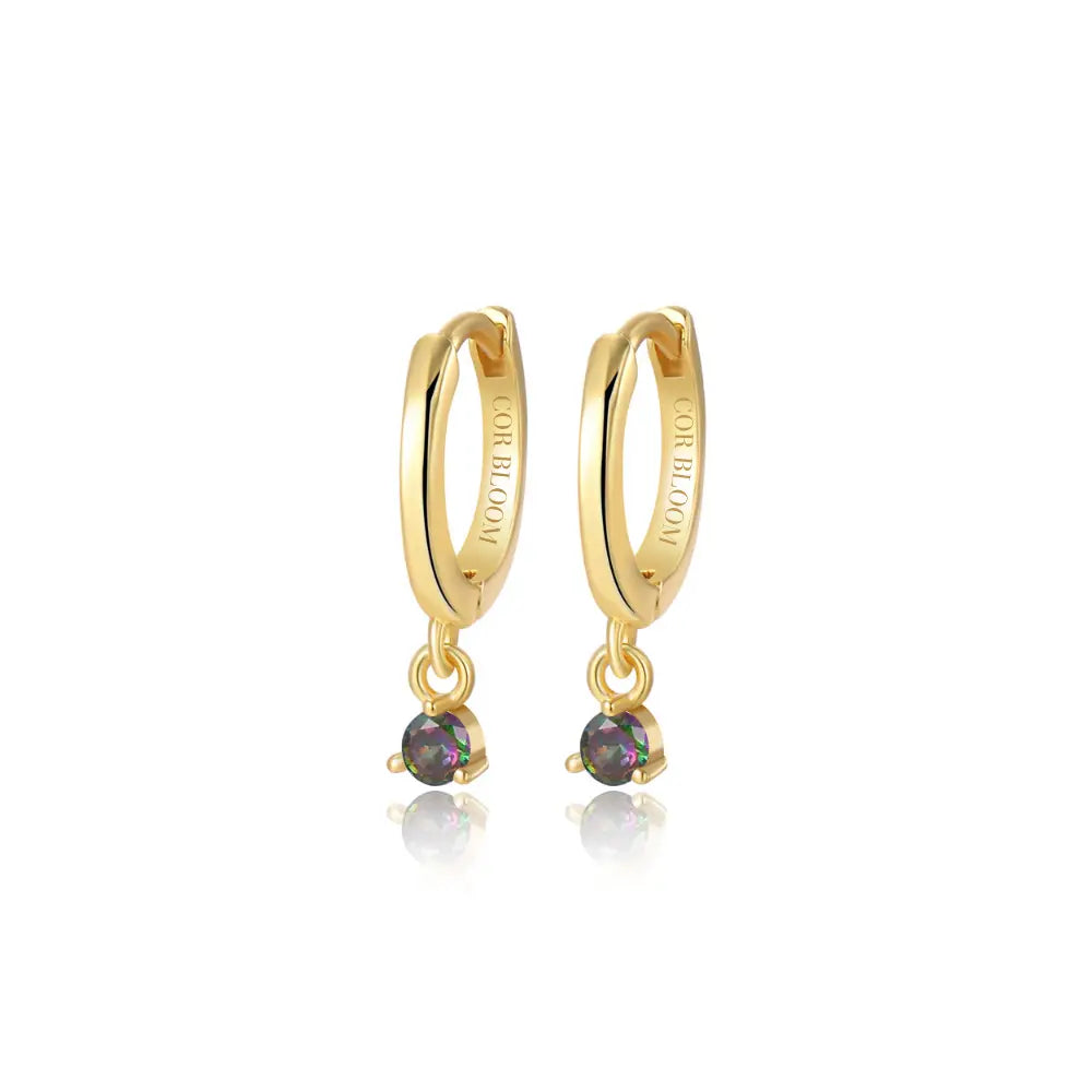 Elsa Dark Iridescent Mini Bling Hoop Earrings