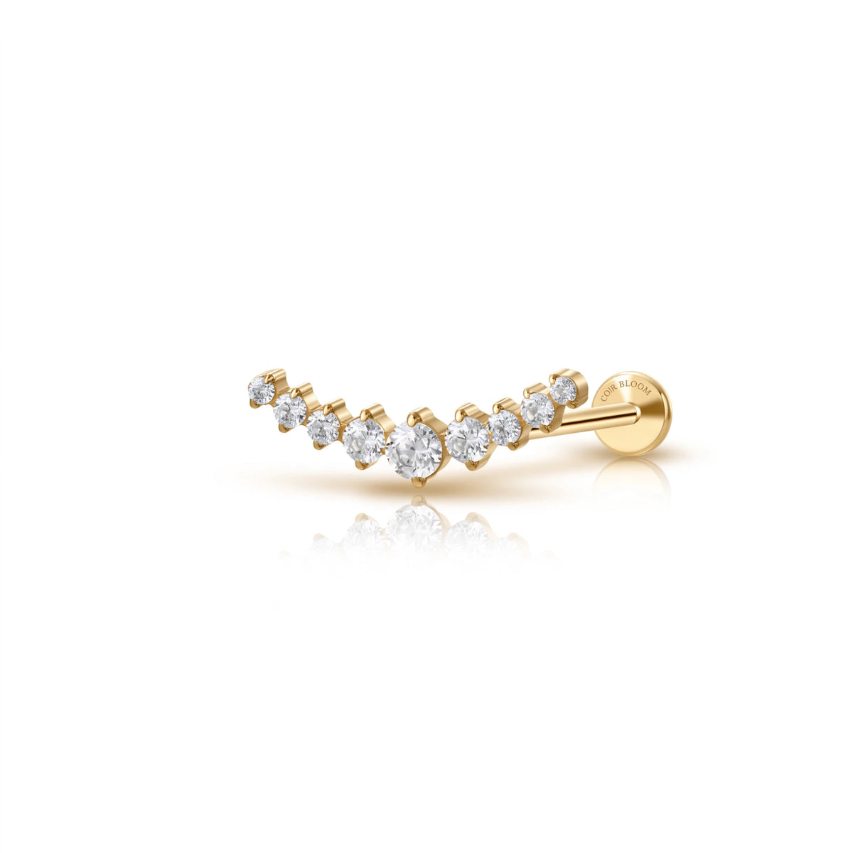 Titanium Nine Stone Climbing Curve Stud