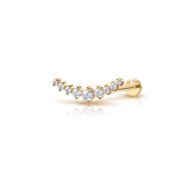 Titanium Nine Stone Climbing Curve Stud