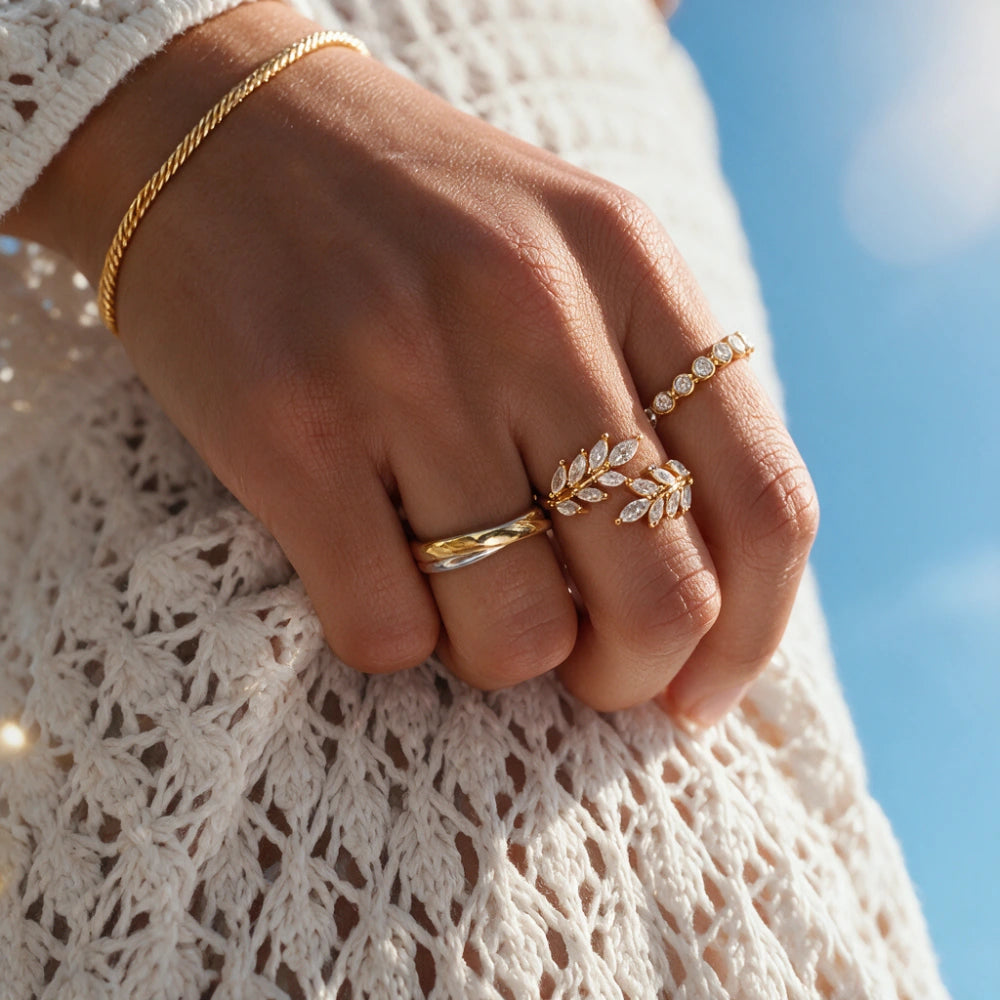Diamond Blooming Leaf Ring