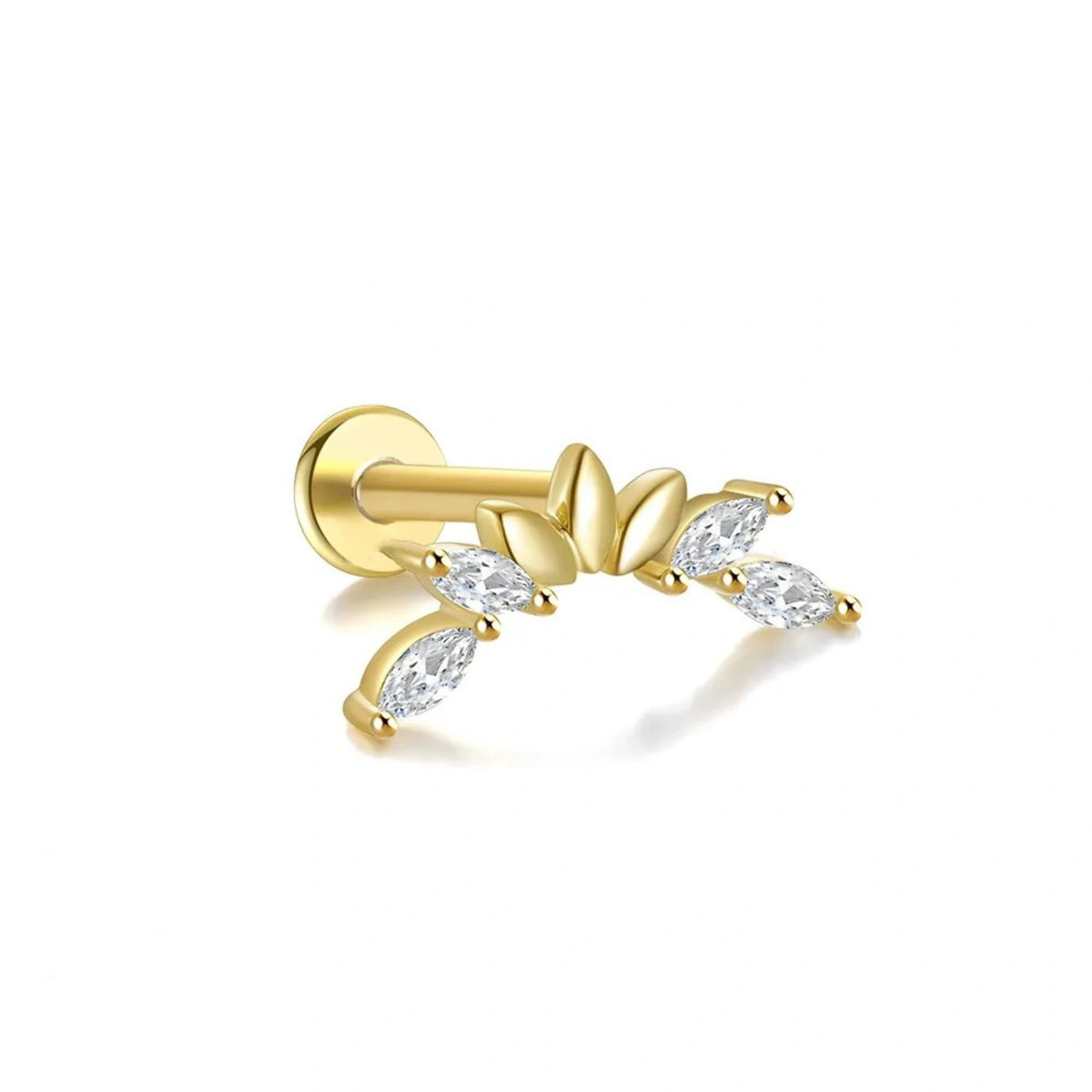 Seven-Petal Diamond Flat Back Stud