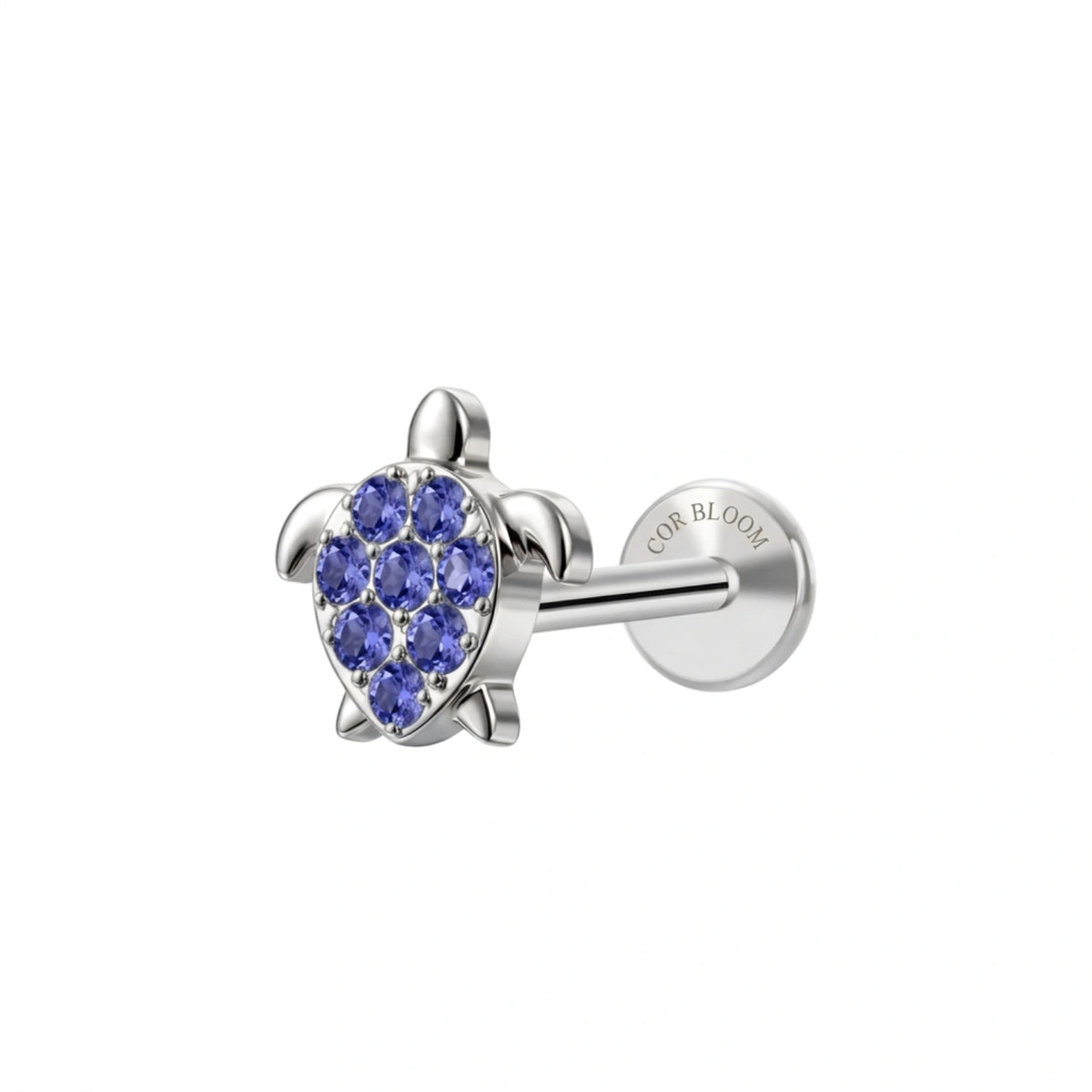 Titanium Tanzanite Sea Turtle Stud