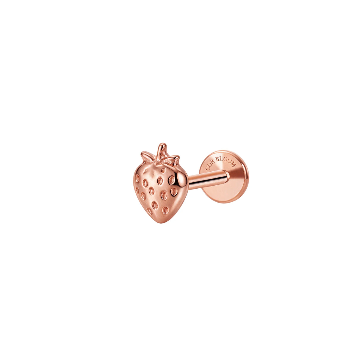 Titanium Strawberry Flat Back Stud