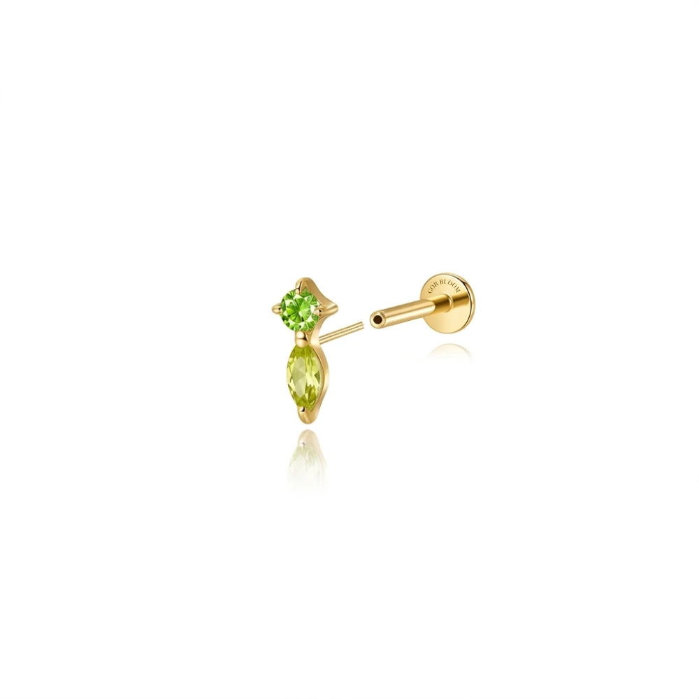 Titanium Eve Mini Marquise Stud - Apple Green & Peridot