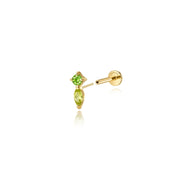 Titanium Eve Mini Marquise Stud - Apple Green & Peridot