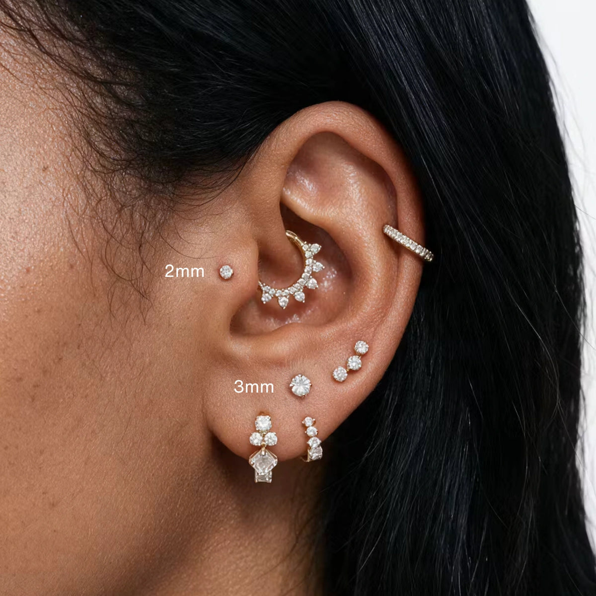 CZ Sparkle Heart Labret Piercing