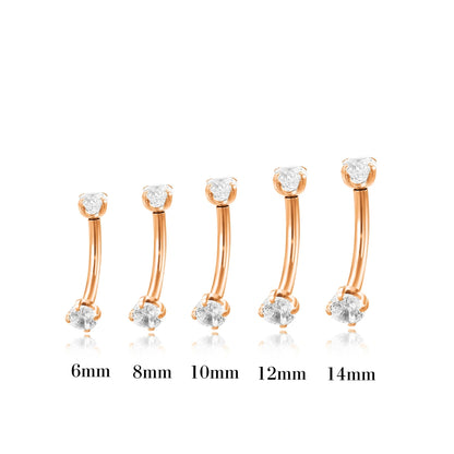 Implant-Grade Titanium Essential 3mm CZ Curved Barbell Piercing