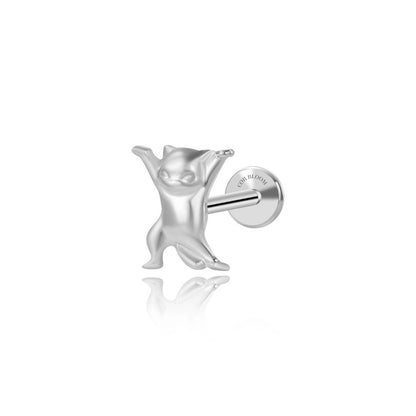 Titanium Disco Cat Piercing Stud