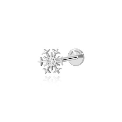 Titanium Little Snowflake Flat Back Stud