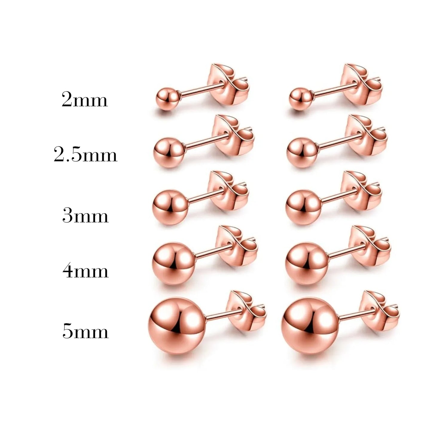 Titanium Minimal Ball Stud Earrings (20G)