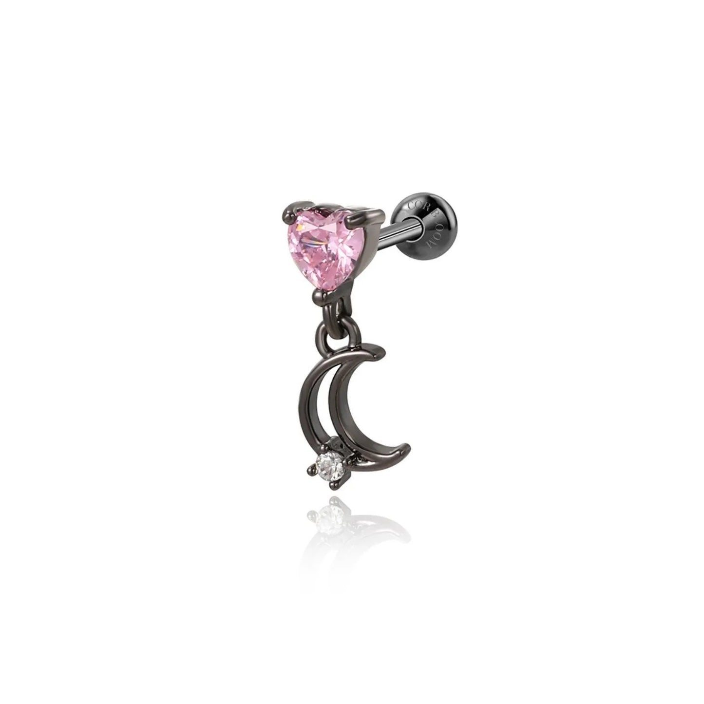 Mystery Moon Screw Back Stud Earring