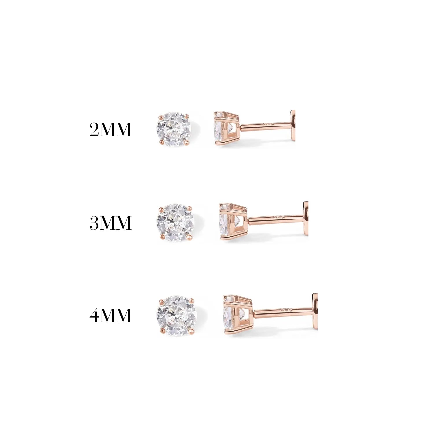 Minimal Round Cut CZ Piercing Stud - Threaded