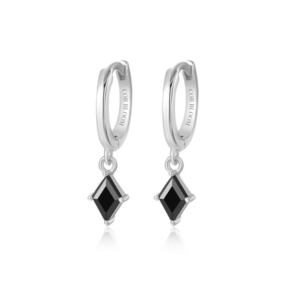 Alaia Black Kite Hoop Earrings