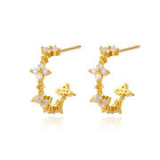 Aliya Moonstone Flower Stud Earrings