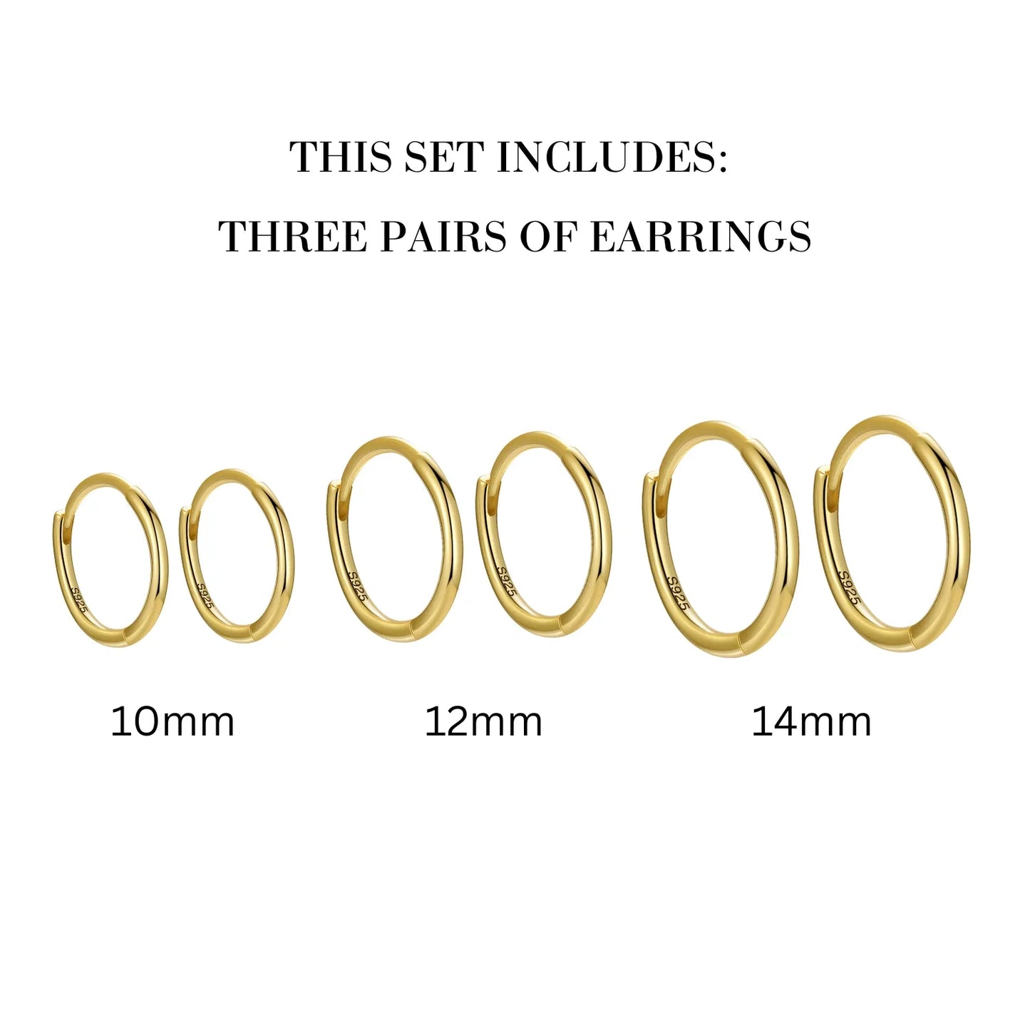 Triple Hoop Earrings Set