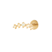Curved White Opal Cartilage Flat Back Piercing Earring