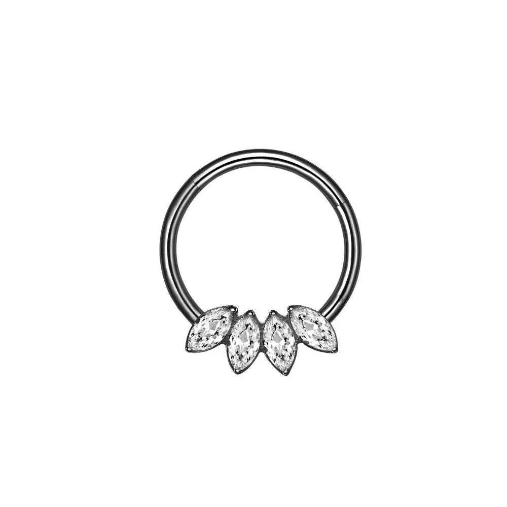Titanium Raina Marquise 4-Petal Clicker