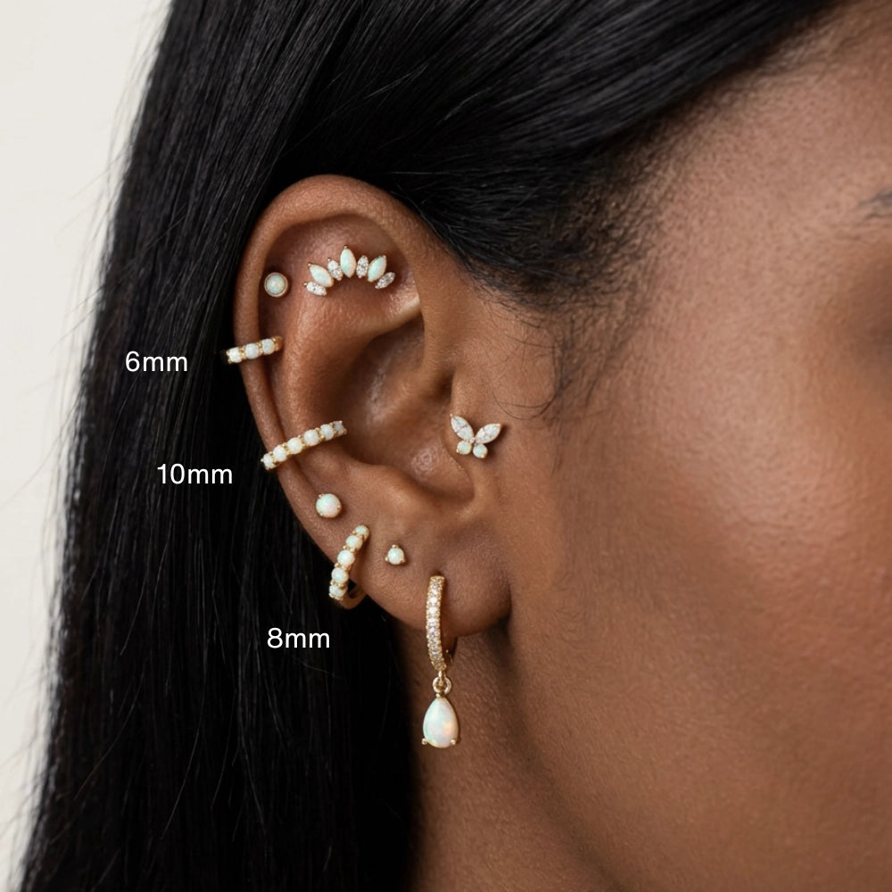 Precious Opal Perry Waterdrop Hoop Earrings