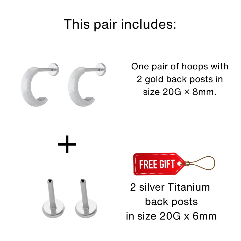 Sleek Flatback Hoops