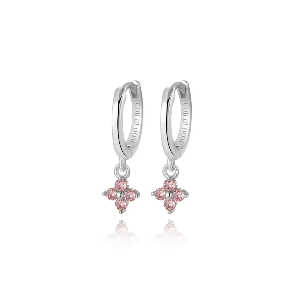 Alaiya Rhodolite Four-Leaf Clover Hoop Earrings