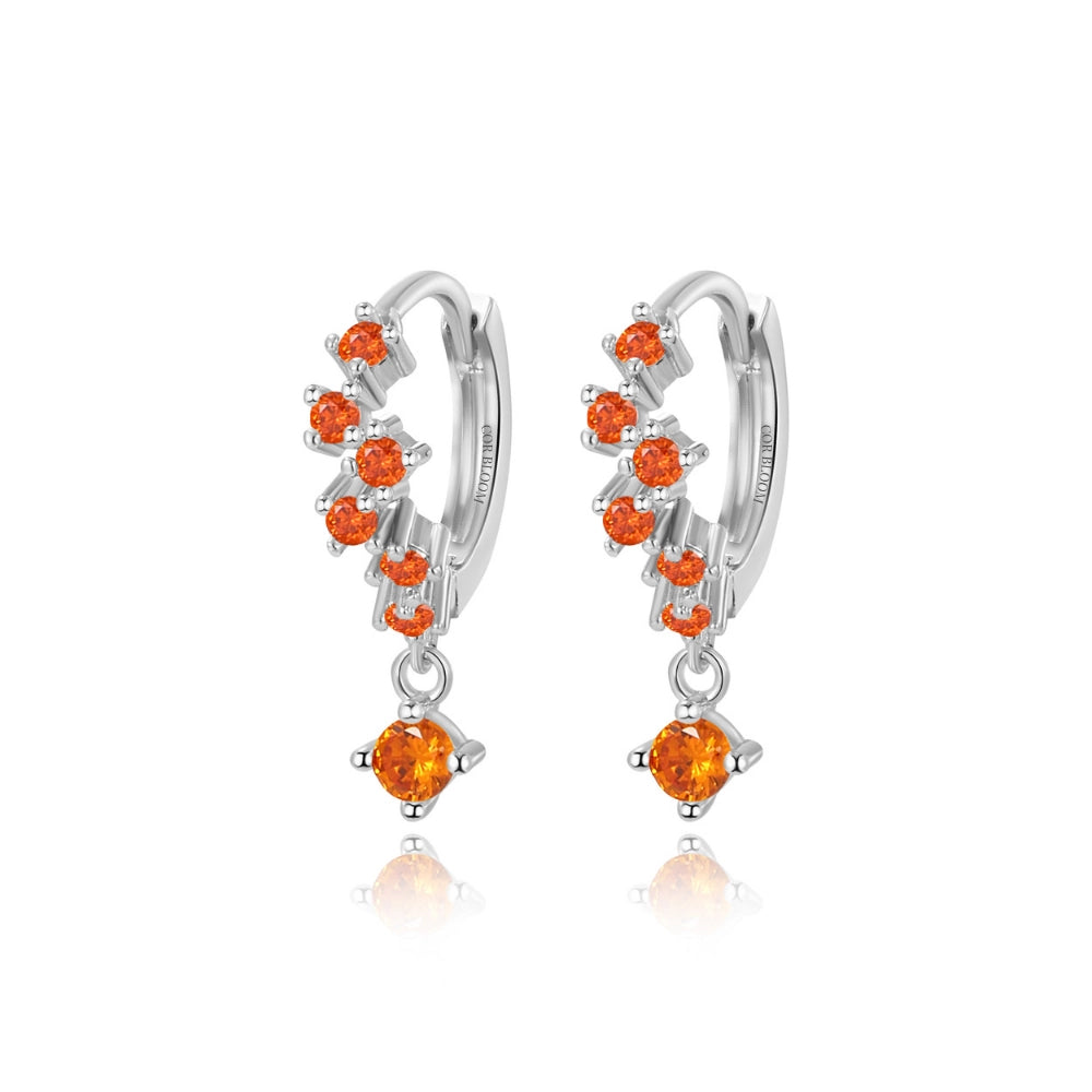 Nia Bling Cluster Hoops - Sicily Red