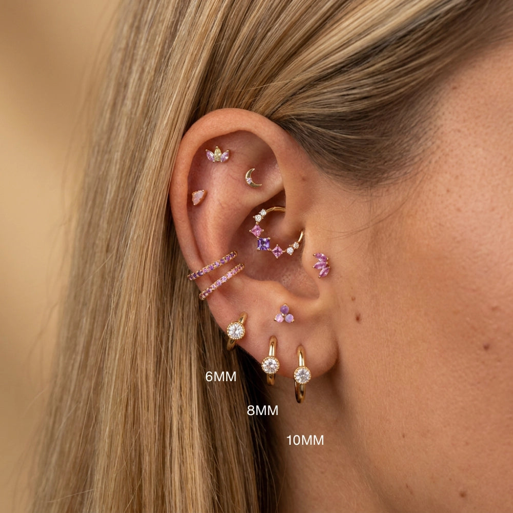 Lyanna Solitaire Hoop Earrings