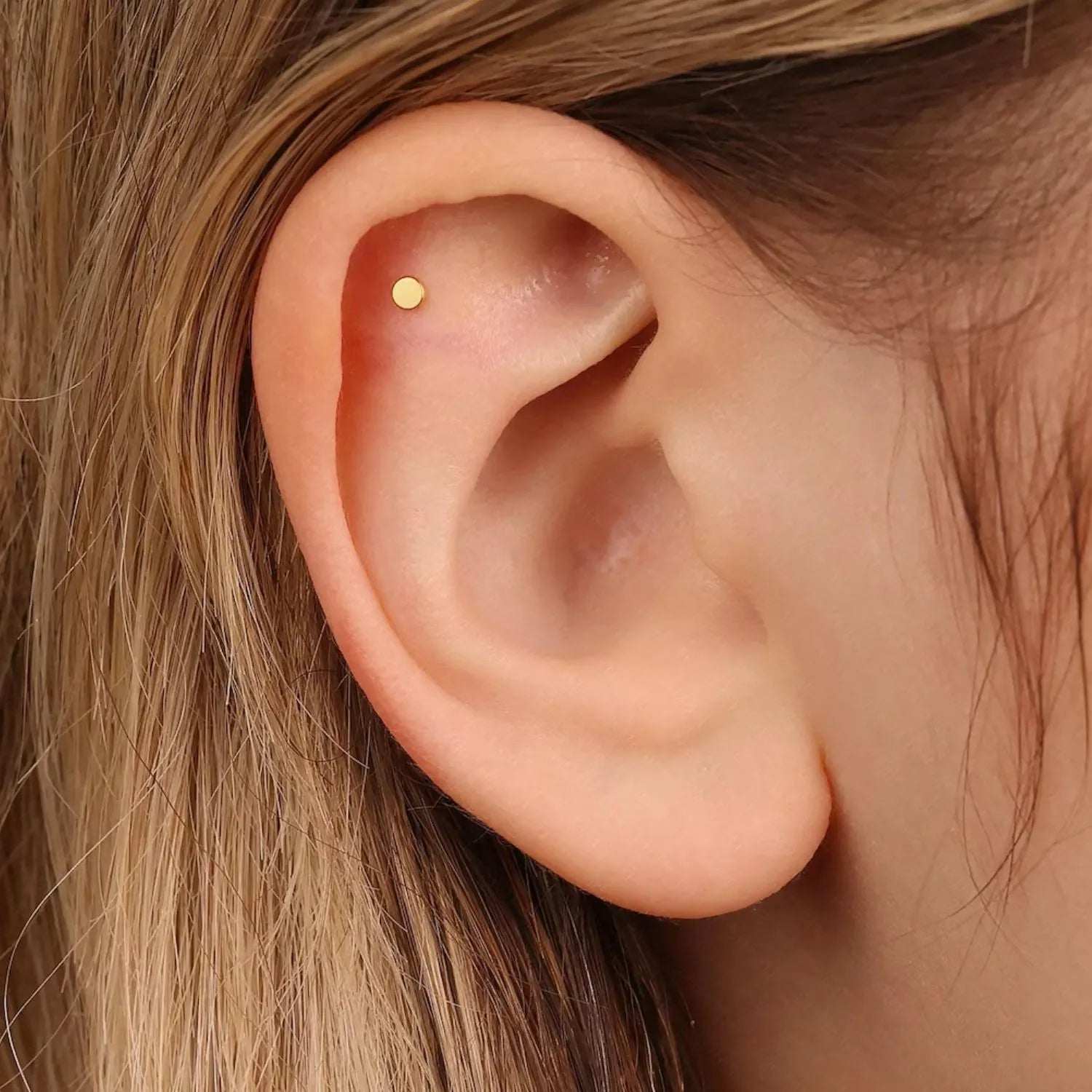 Titanium Minimal Solid Disc Push Pin Flat Back Stud