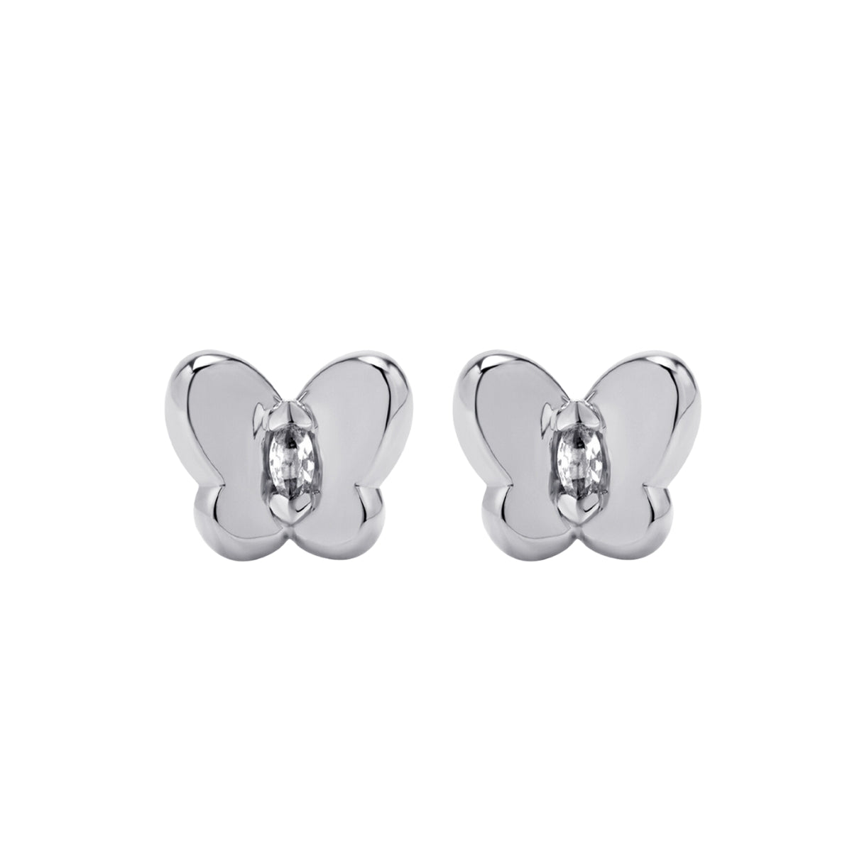 Spring Butterfly Diamond Stud Earrings