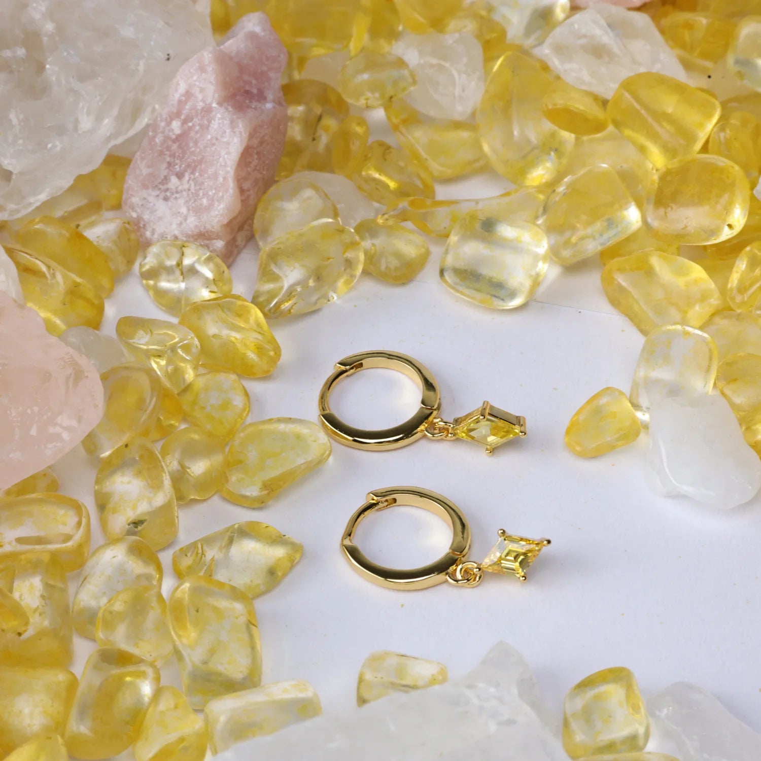Alaia Gloden Crystal Kite Hoop Earrings