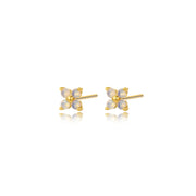 Philomela Moonstone Four Clover Flower Stud Earrings