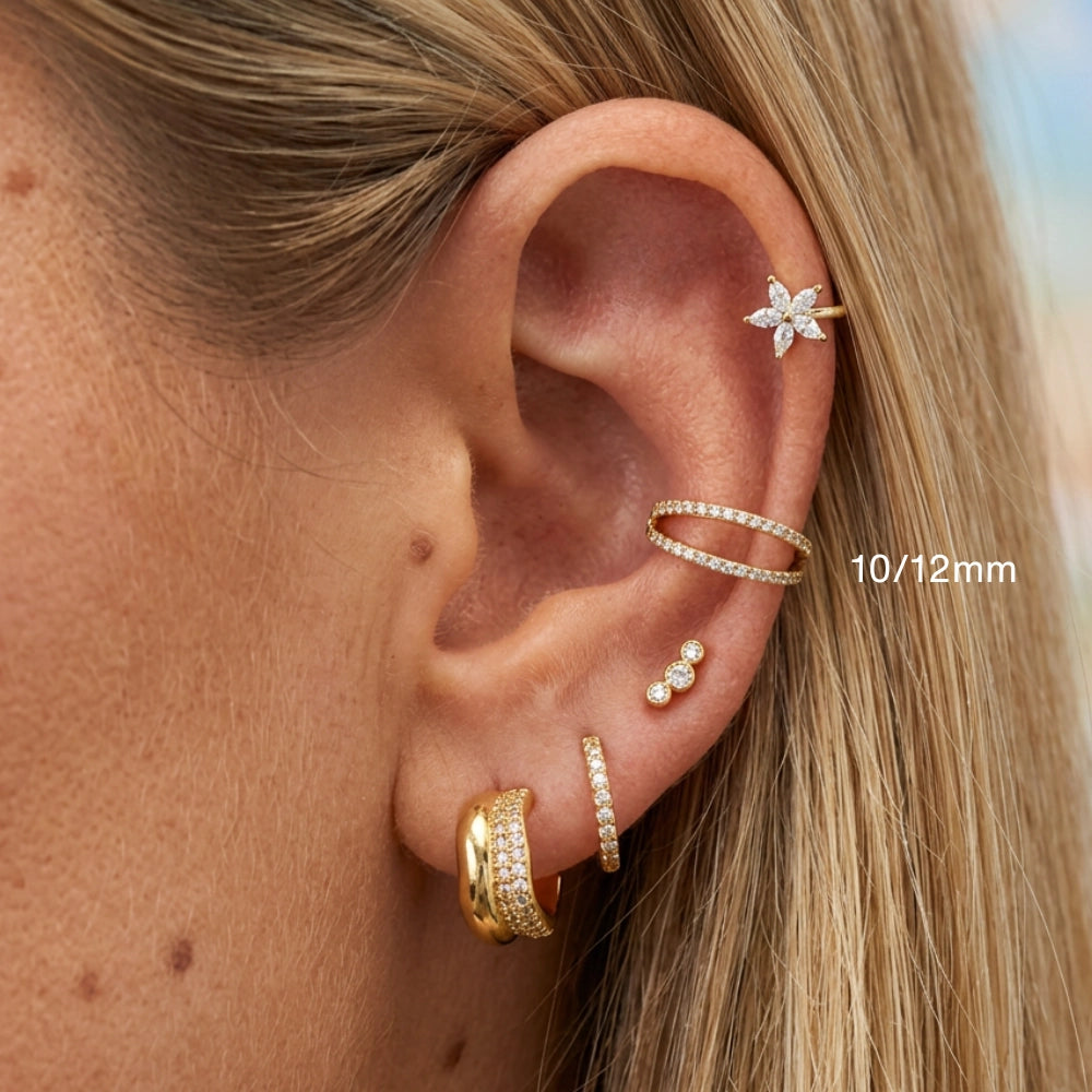 Titanium Duo Diamond Pave Clicker | Conch Hoop