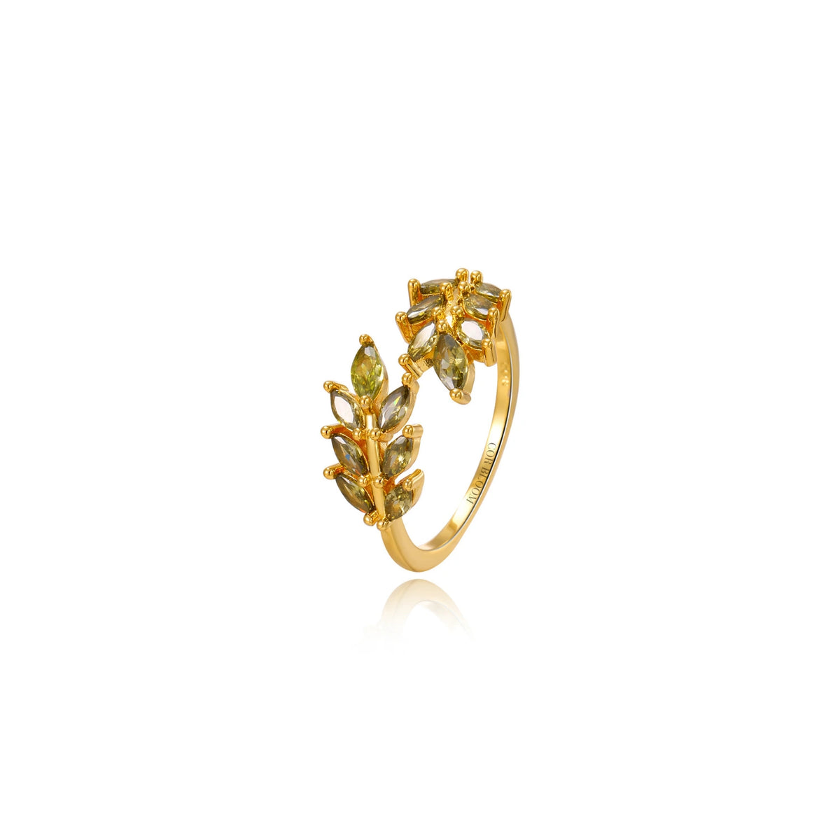 Peridot Blooming Leaf Ring
