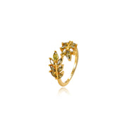 Peridot Blooming Leaf Ring