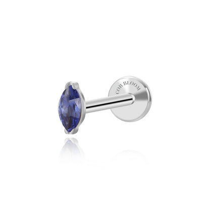 Titanium Elynn Tanzanite Marquise Flat Back Stud