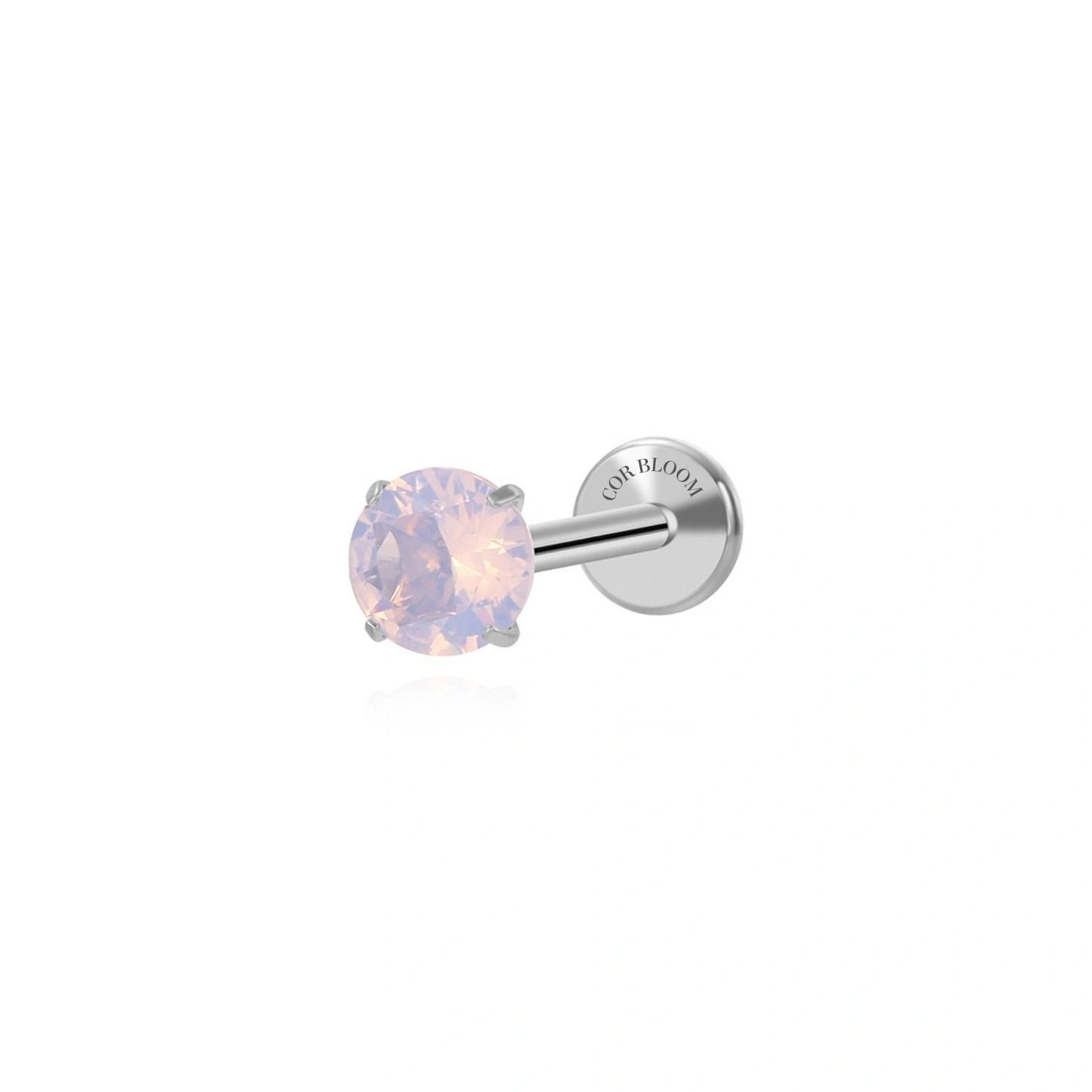 Titanium Pink Moonstone Flat Back Stud