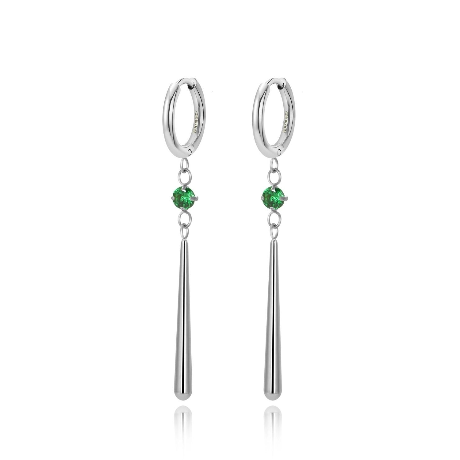 Titanium Zoro Hoop (20G) - Green Emerald