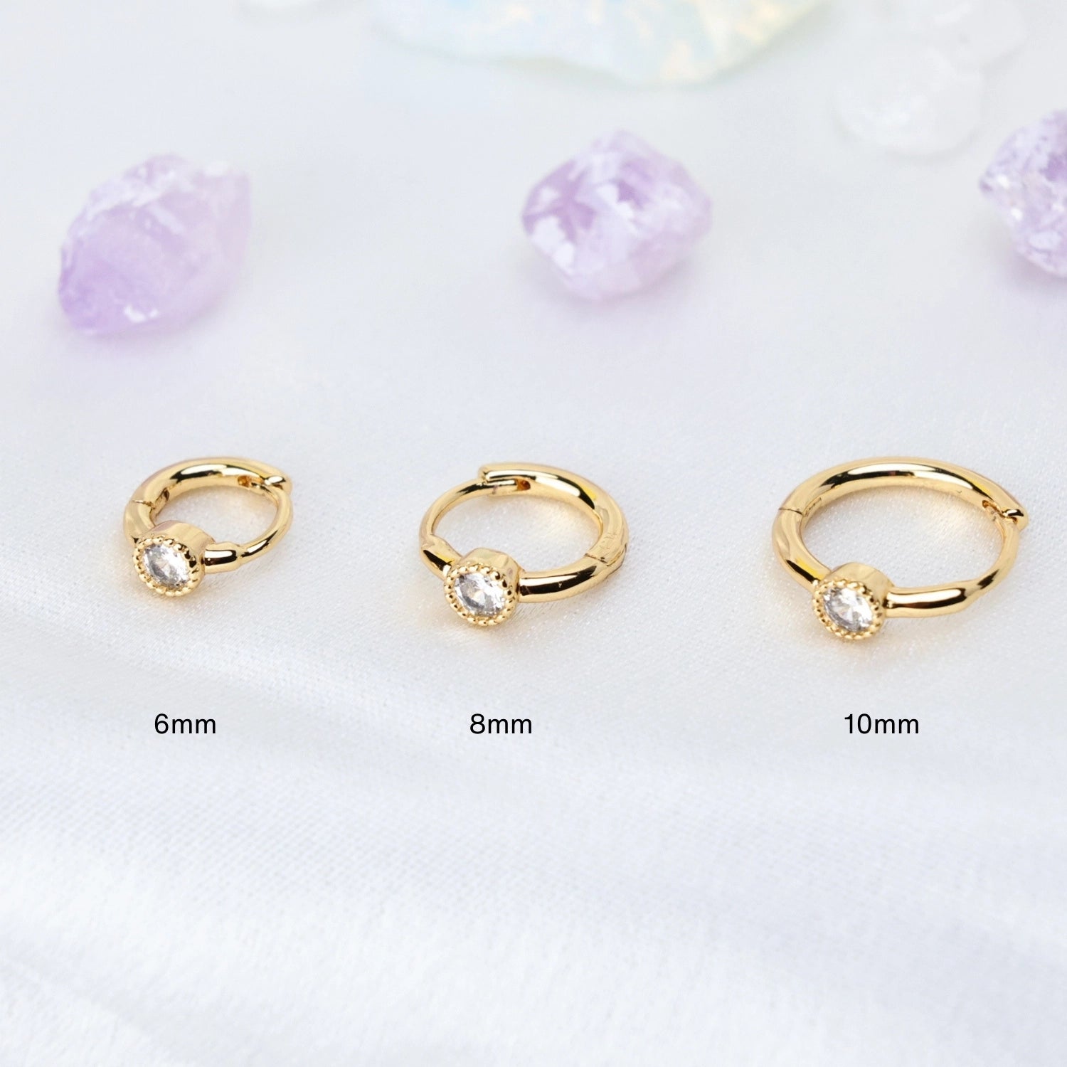 Lyanna Solitaire Hoop Earrings