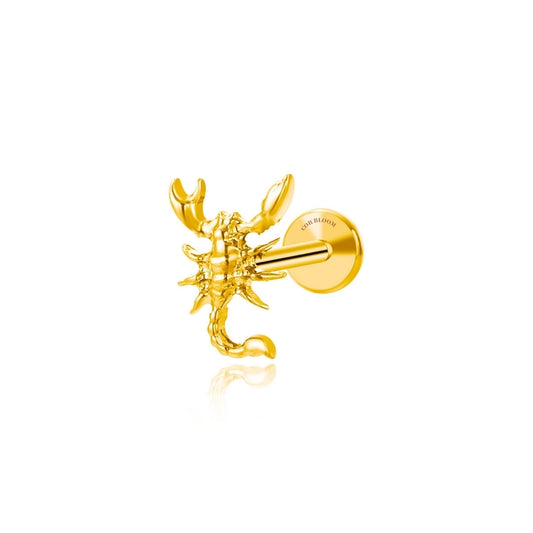 Titanium Queen Scorpion Flat Back Piercing Earring