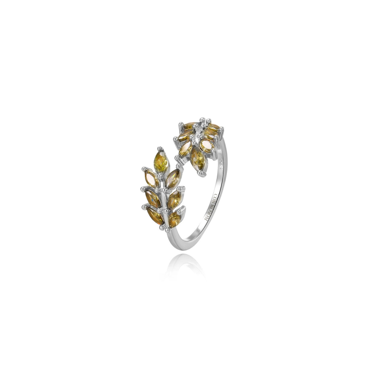 Peridot Blooming Leaf Ring