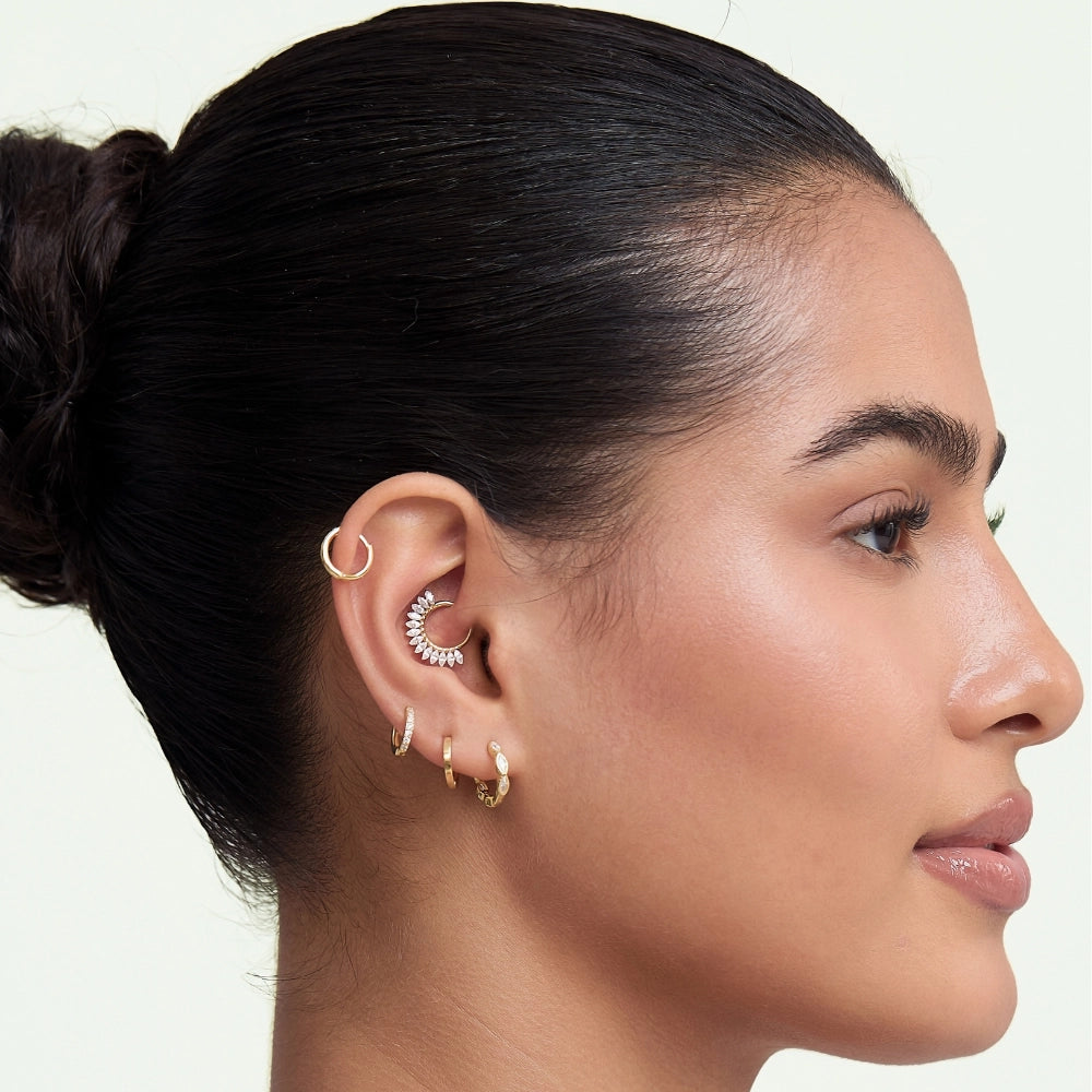 Classic Pave Hoop Earring (20G)