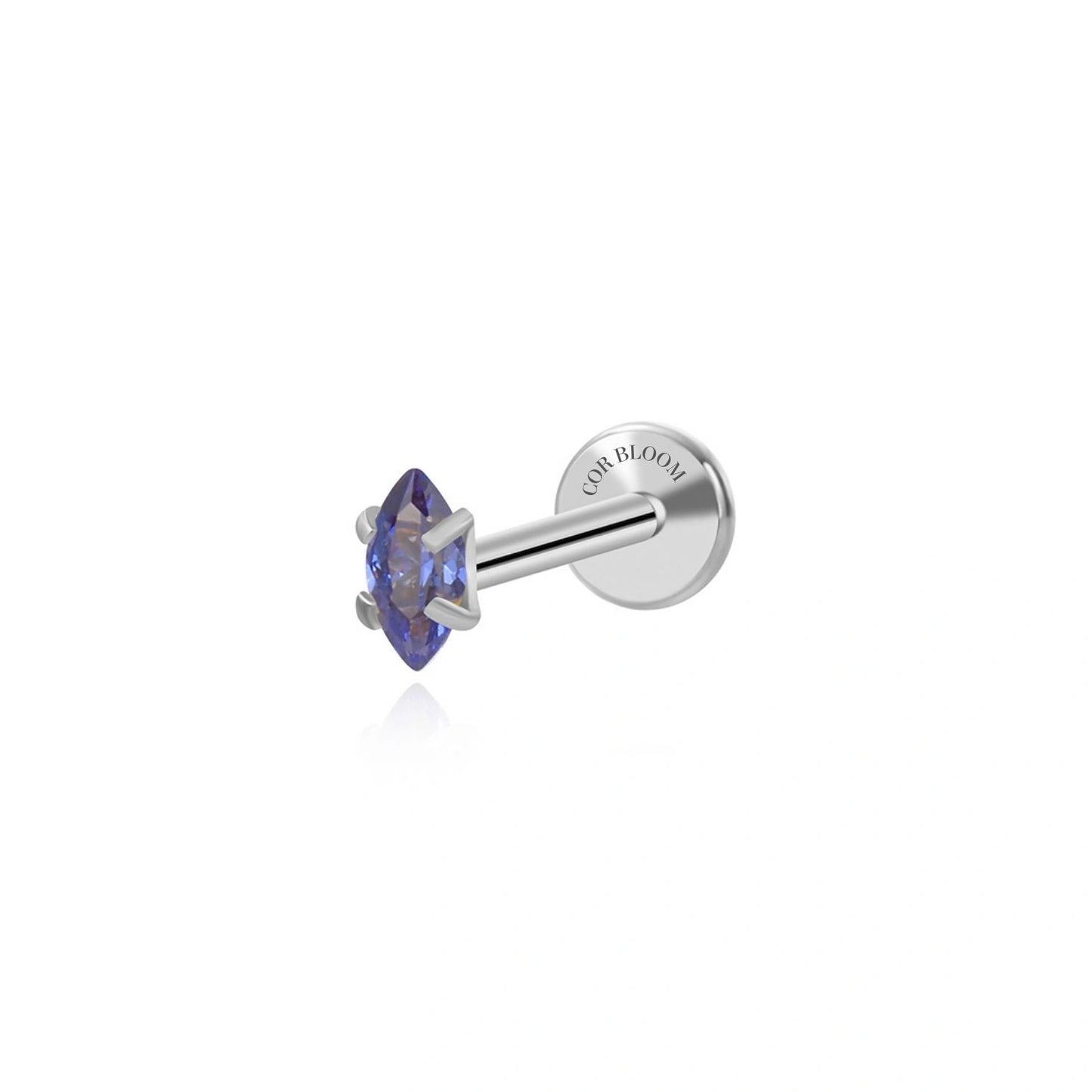 Titanium Small Tanzanite Marquise Flat Back Stud