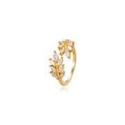 Diamond Blooming Leaf Ring